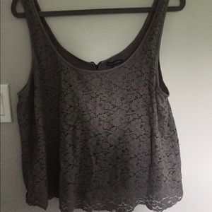 American Eagle Gray Lace Tank